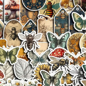 50 multicolor forest bug vinyl stickers decor laptop scrapbook phone mug helmet